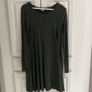 Hunter green long sleeve cotton dress